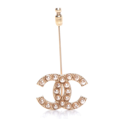 Chanel Pearl CC Brooch Gold 1 of 6