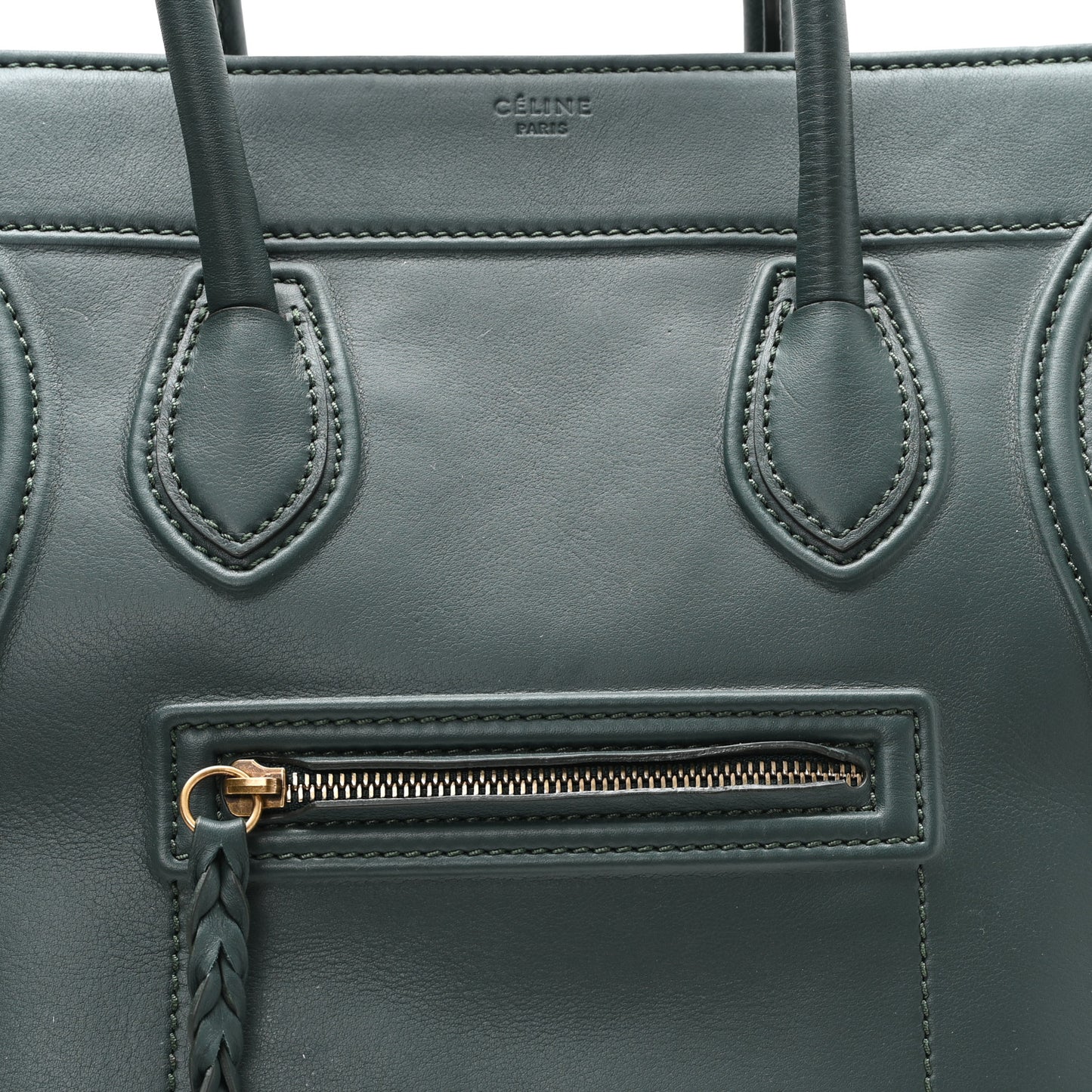 Grained Calfskin Medium Phantom Luggage Emerald