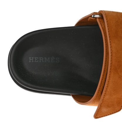 Hermes Suede Goatskin Womens Chypre Sandals 36 Naturel 7 of 14