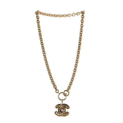 Chanel Quilted CC Necklace Gold 3 of 5