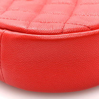 Chanel Caviar Quilted Round Clutch With Chain Red 9 of 10