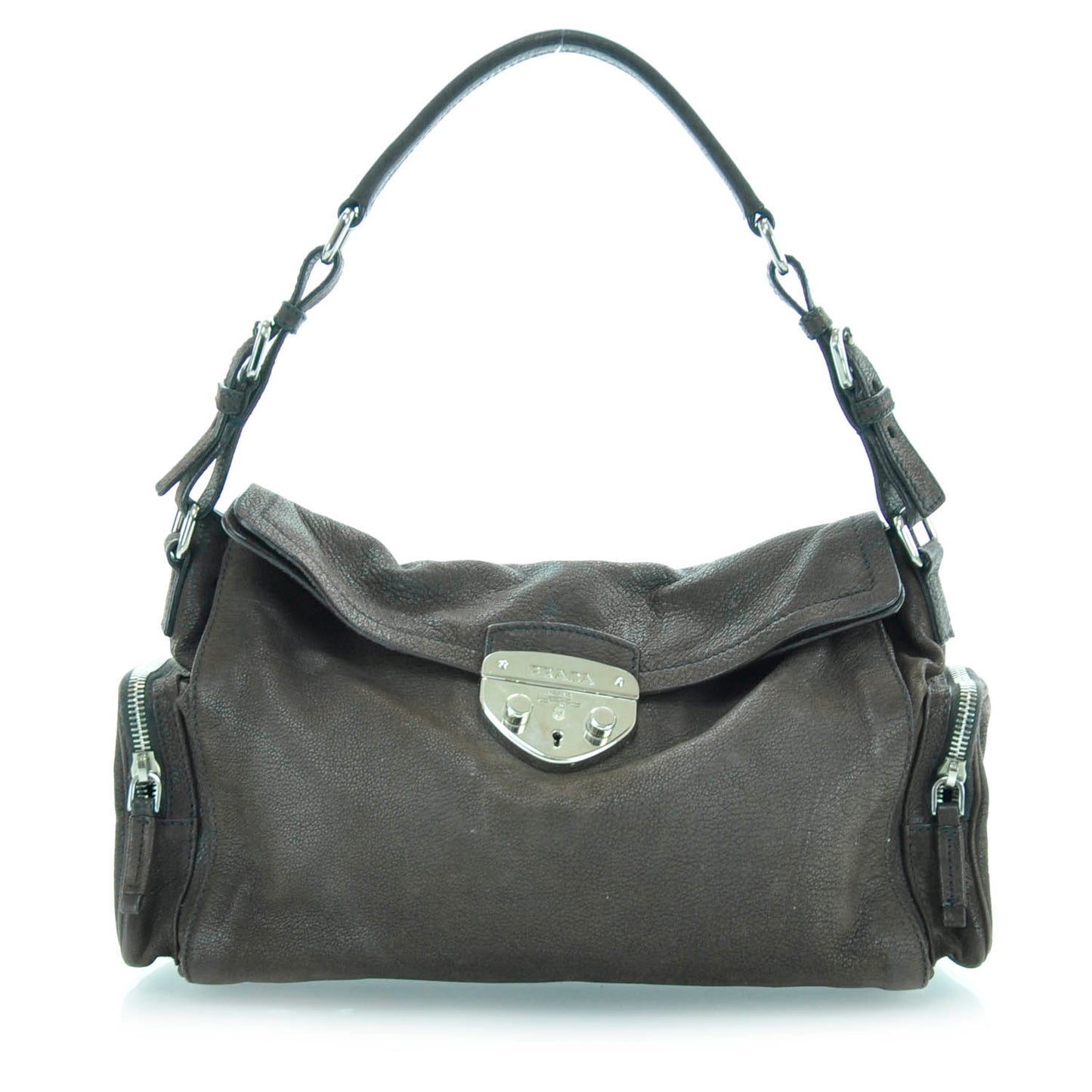 Leather Antic Easy A Foldover Pushlock Flap Shoulder Bag