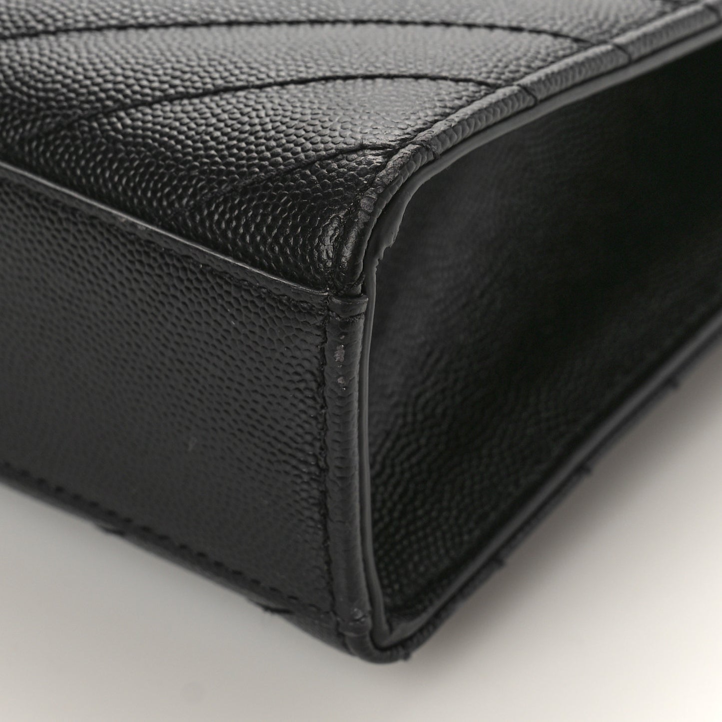 Grain De Poudre Matelasse Chevron Large Triquilt Monogram Satchel Black