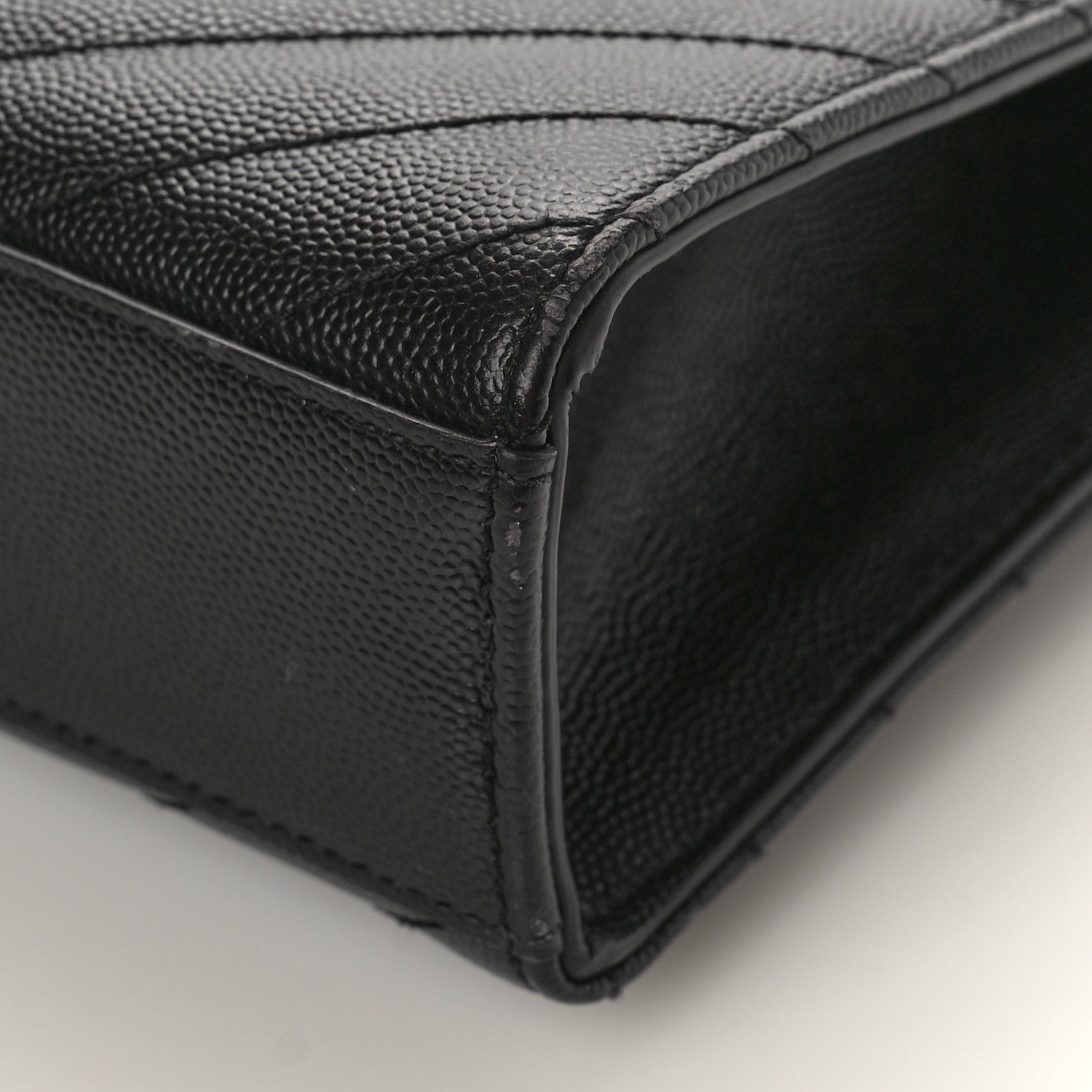 Saint Laurent Grain De Poudre Matelasse Chevron Large Triquilt Monogram Satchel Black 8 of 8