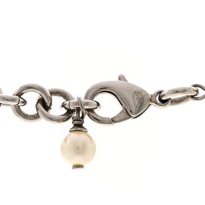 Chanel Crystal Pearl CC Long Necklace Silver 5 of 5