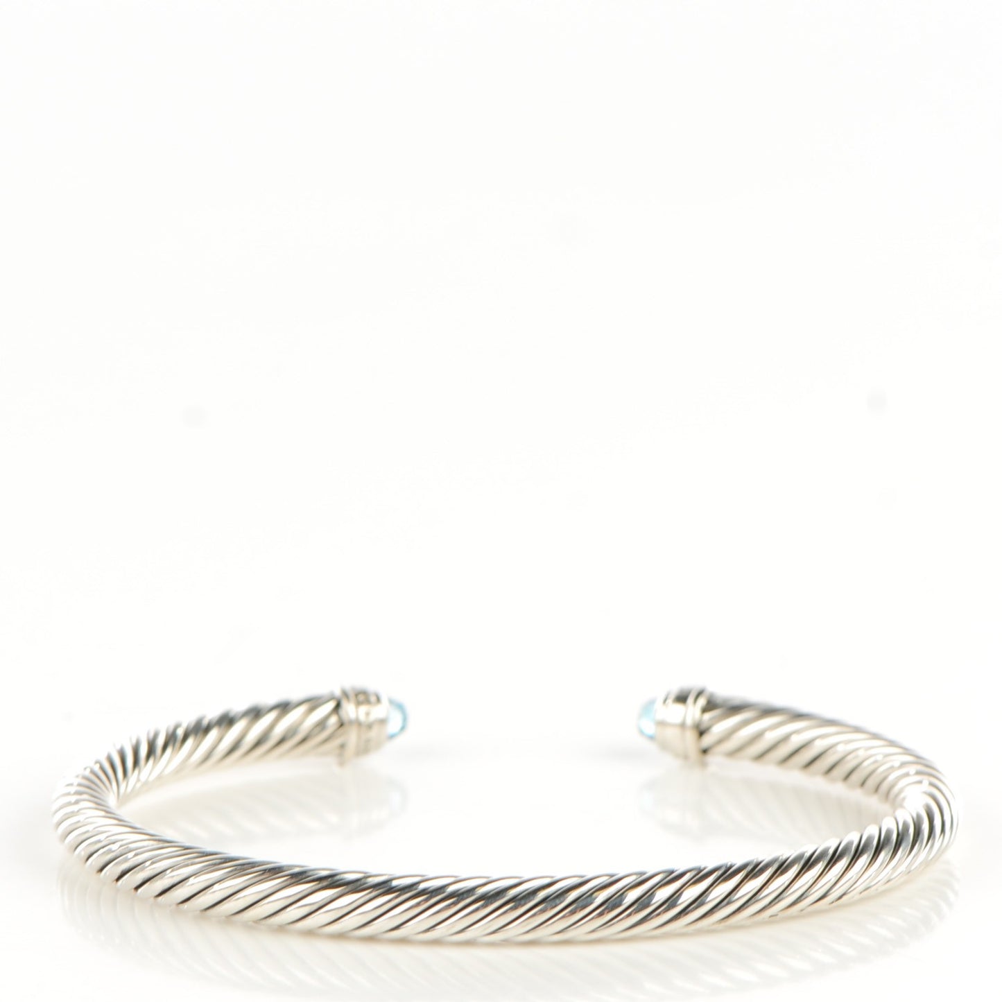 Sterling Silver Diamond Blue Topaz 5mm Cable Classics Bracelet