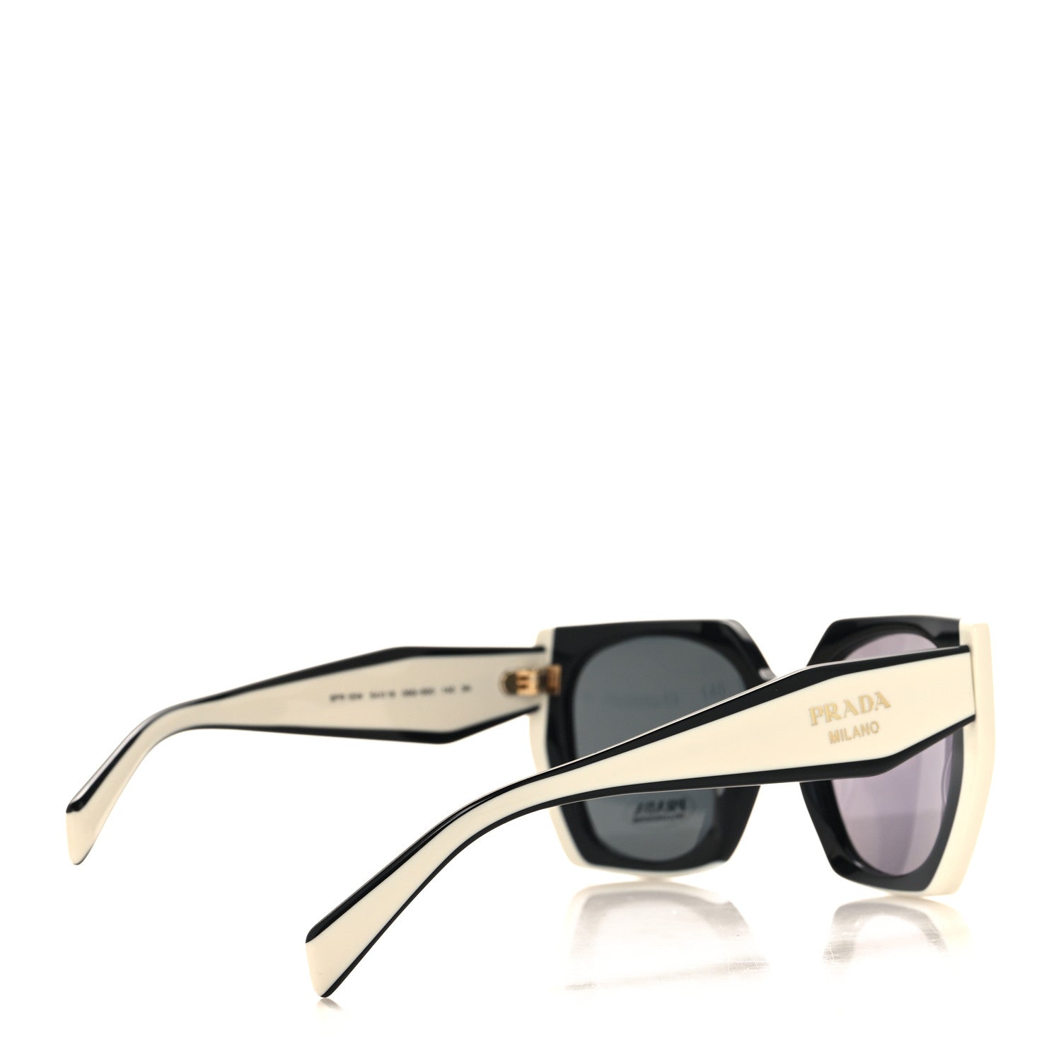 Prada Acetate Sunglasses SPR 15W Black White 4 of 7