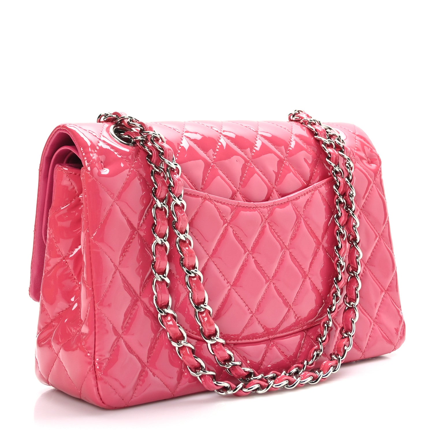 Chanel Patent Quilted Medium Double Flap Pink 3 of 10