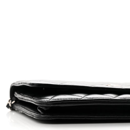 Chanel Lambskin Quilted Wallet On Chain WOC Black 10 of 12