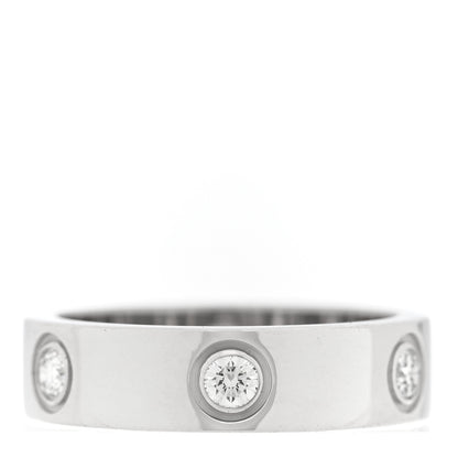 Cartier 18K White Gold Gold 6 Diamond 5.5mm LOVE Ring 56 7.5 3 of 4