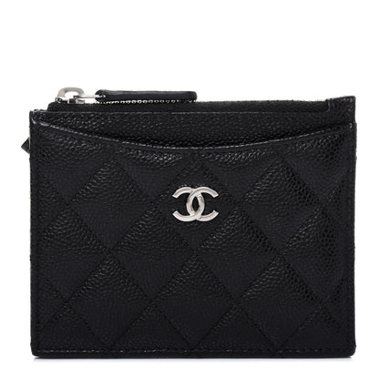 Chanel Caviar Quilted CC Zip Card Holder Black 1 of 13