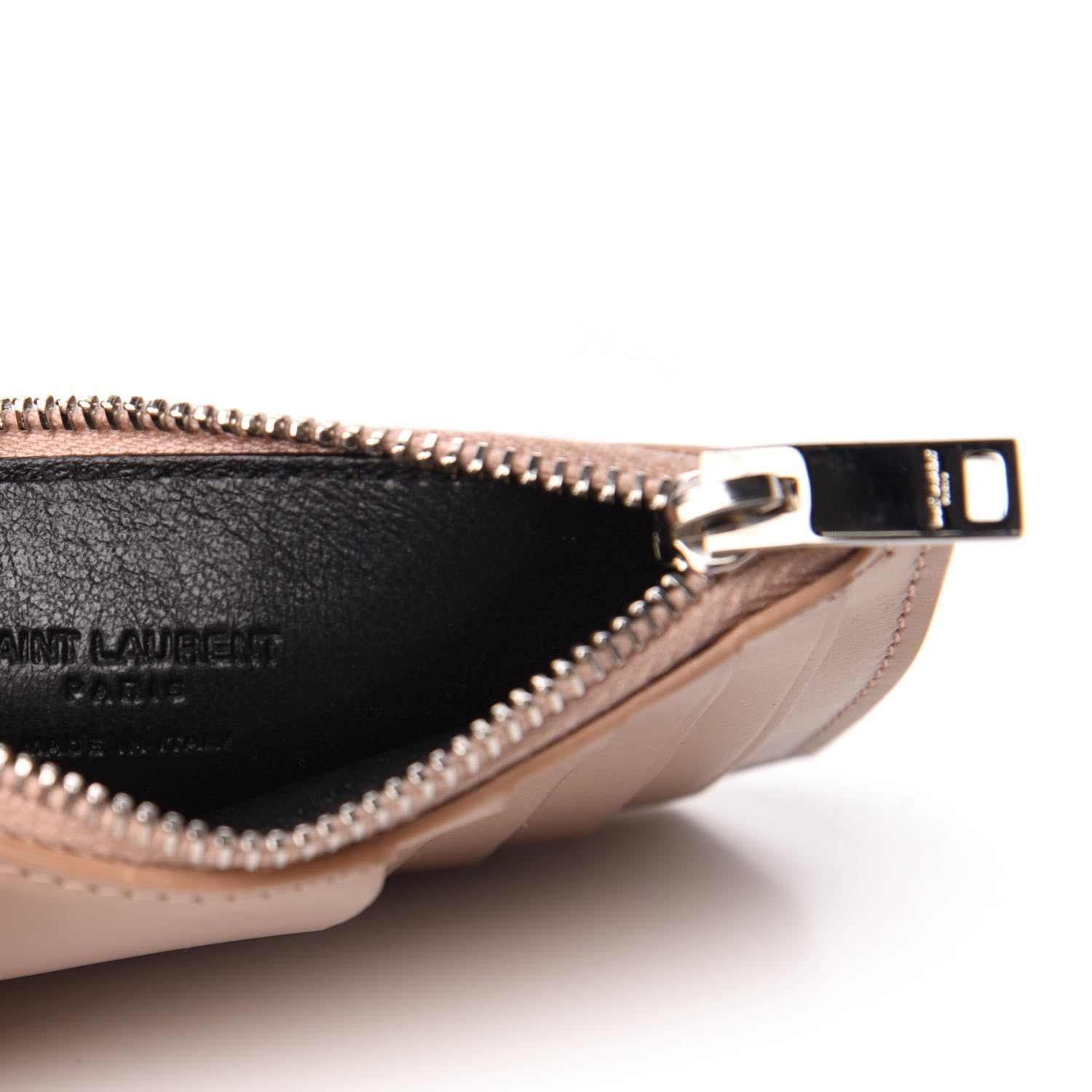 Saint Laurent Calfskin 5 Fragments Zip Pouch Card Holder Nude Powder 6 of 7