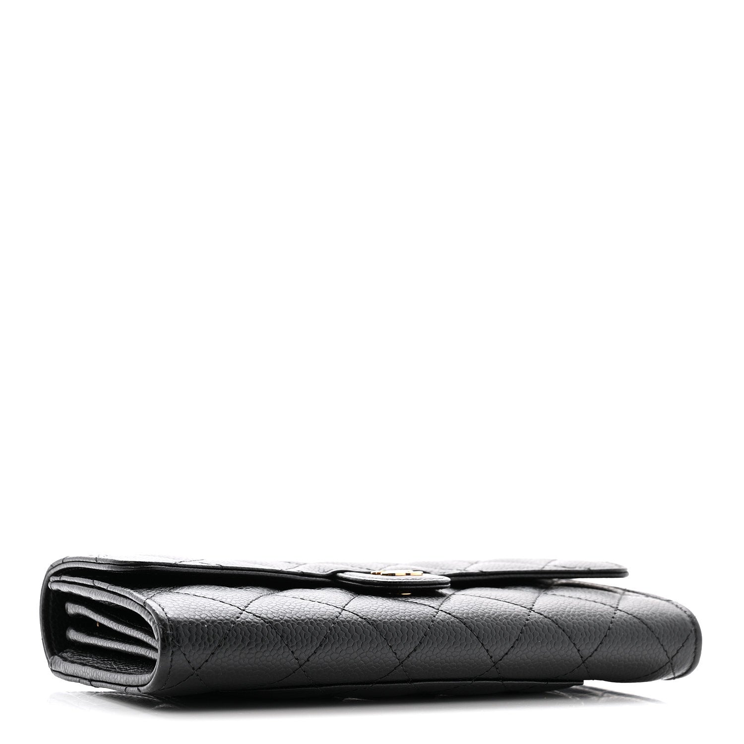 Chanel Caviar Quilted Large Gusset Flap Wallet Black 4 of 11