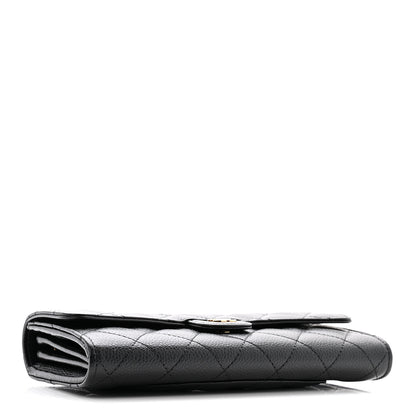 Chanel Caviar Quilted Large Gusset Flap Wallet Black 4 of 11