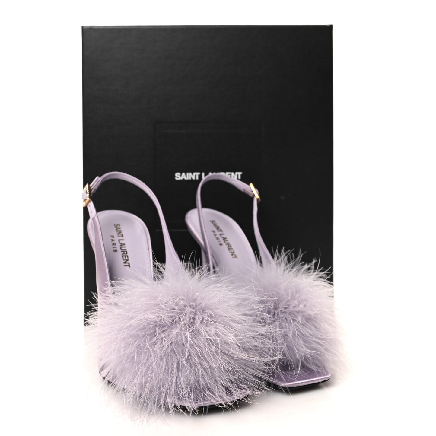 Crepe Satin Mae Feathered Sandals Slight 38.5 Poly Grey