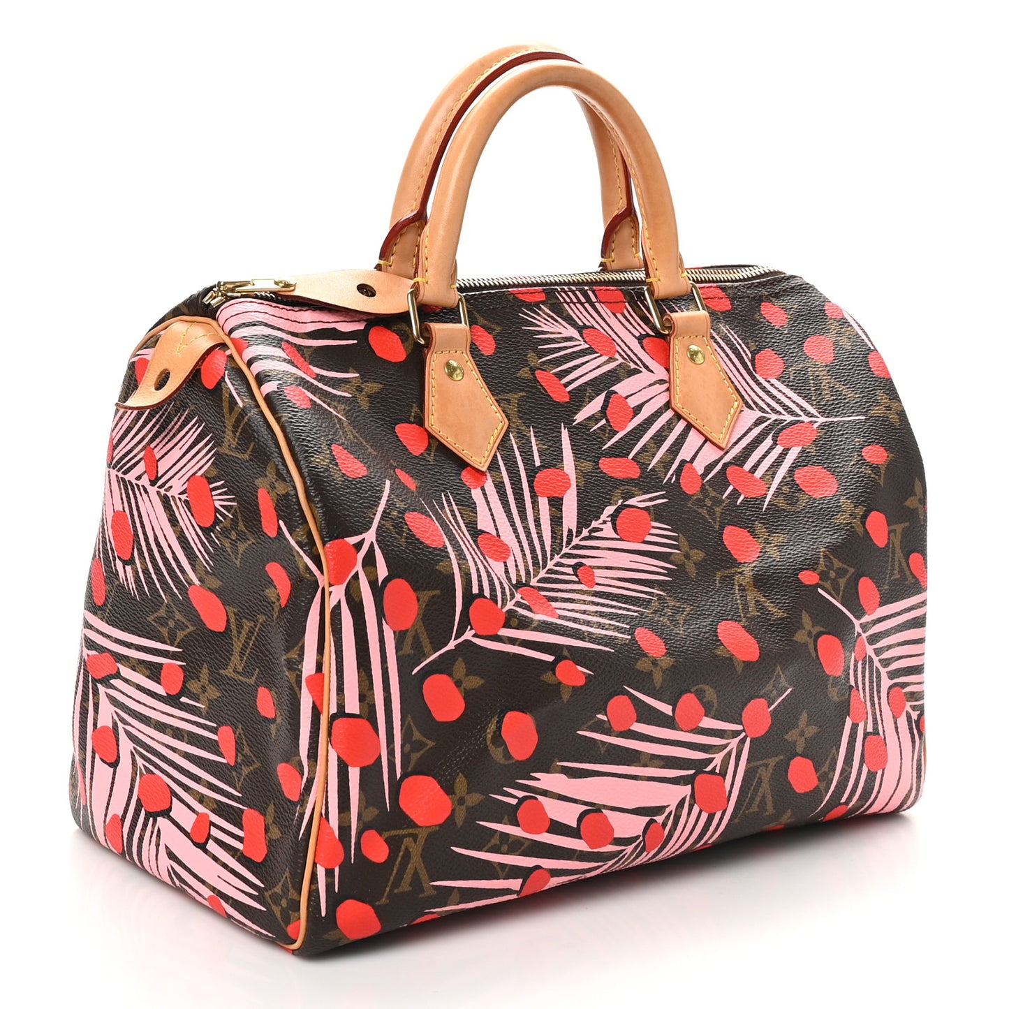 Monogram Jungle Dots Speedy 30 Sugar Pink Poppy