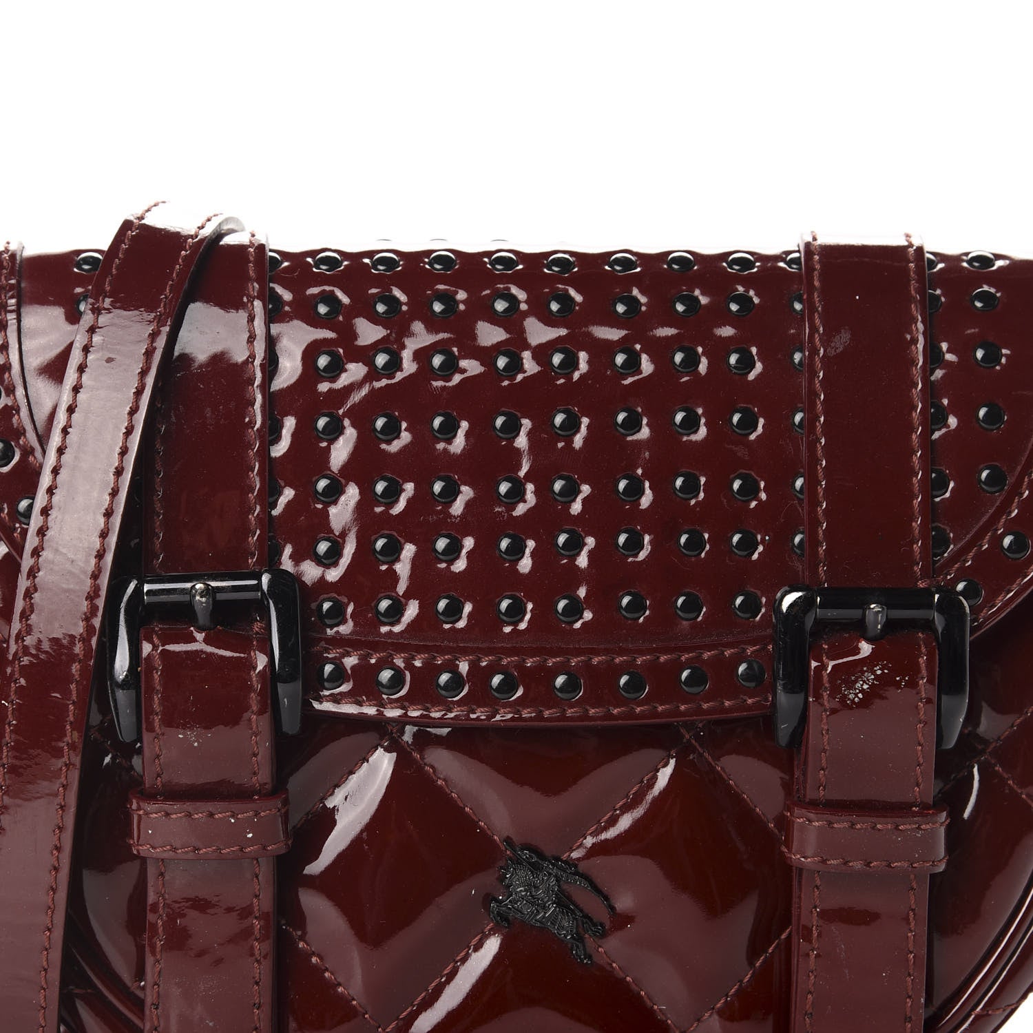 Burberry Patent Studded Crossbody Burgundy 11 of 11