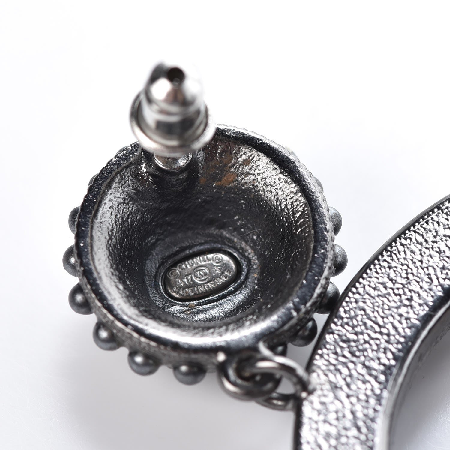 Chanel Ruthenium CC Drop Earrings 4 of 4