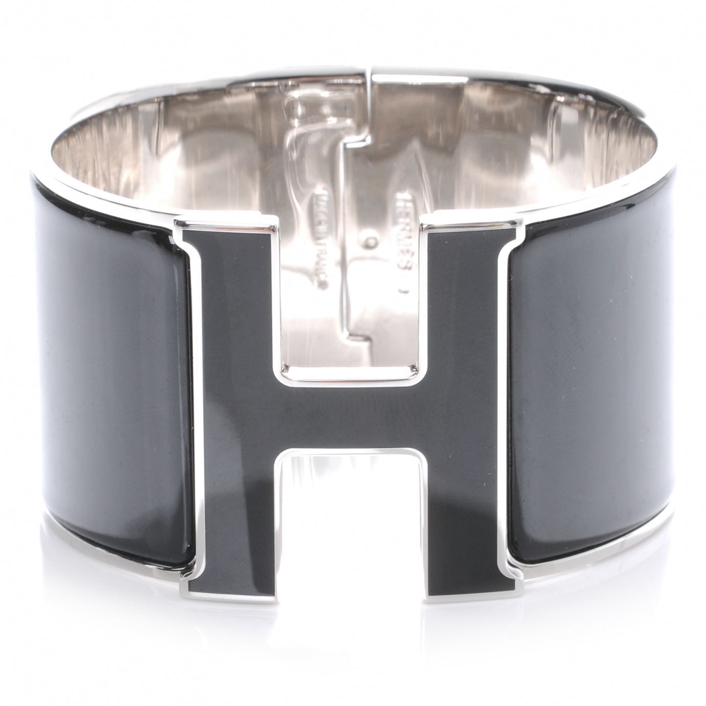 Enamel Extra Wide Clic Clac H Bracelet PM Black