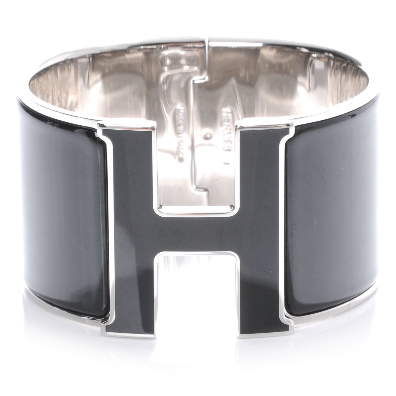 Hermes Enamel Extra Wide Clic Clac H Bracelet PM Black 1 of 6