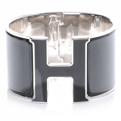 Hermes Enamel Extra Wide Clic Clac H Bracelet PM Black 1 of 6