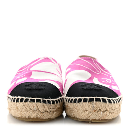 Chanel Cotton Grosgrain Espadrilles 36 Pink Ecru Black 3 of 11