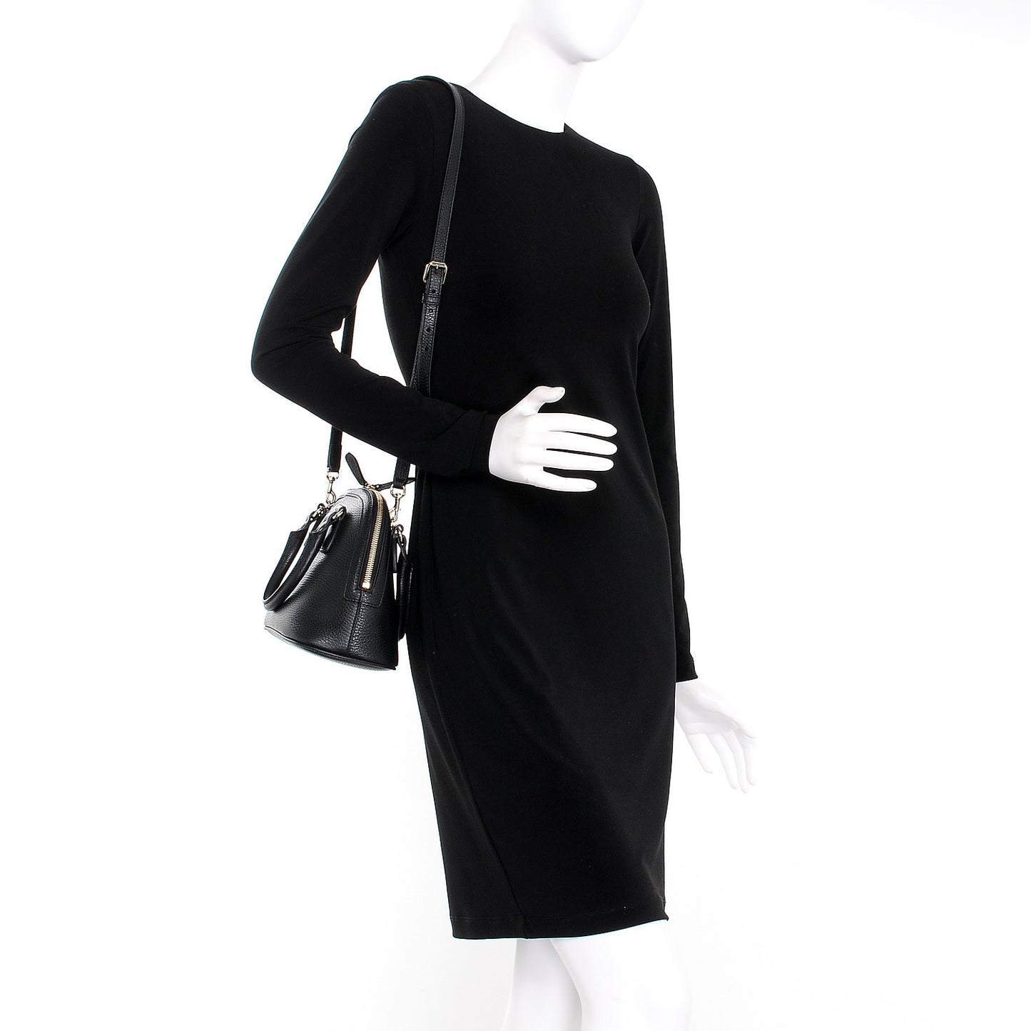 Dollar Calfskin Small GG Charm Dome Bag Black