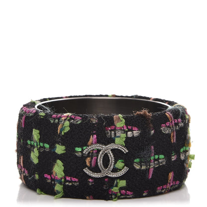 Chanel Tweed CC Wide Bangle M Black Multicolor 1 of 3