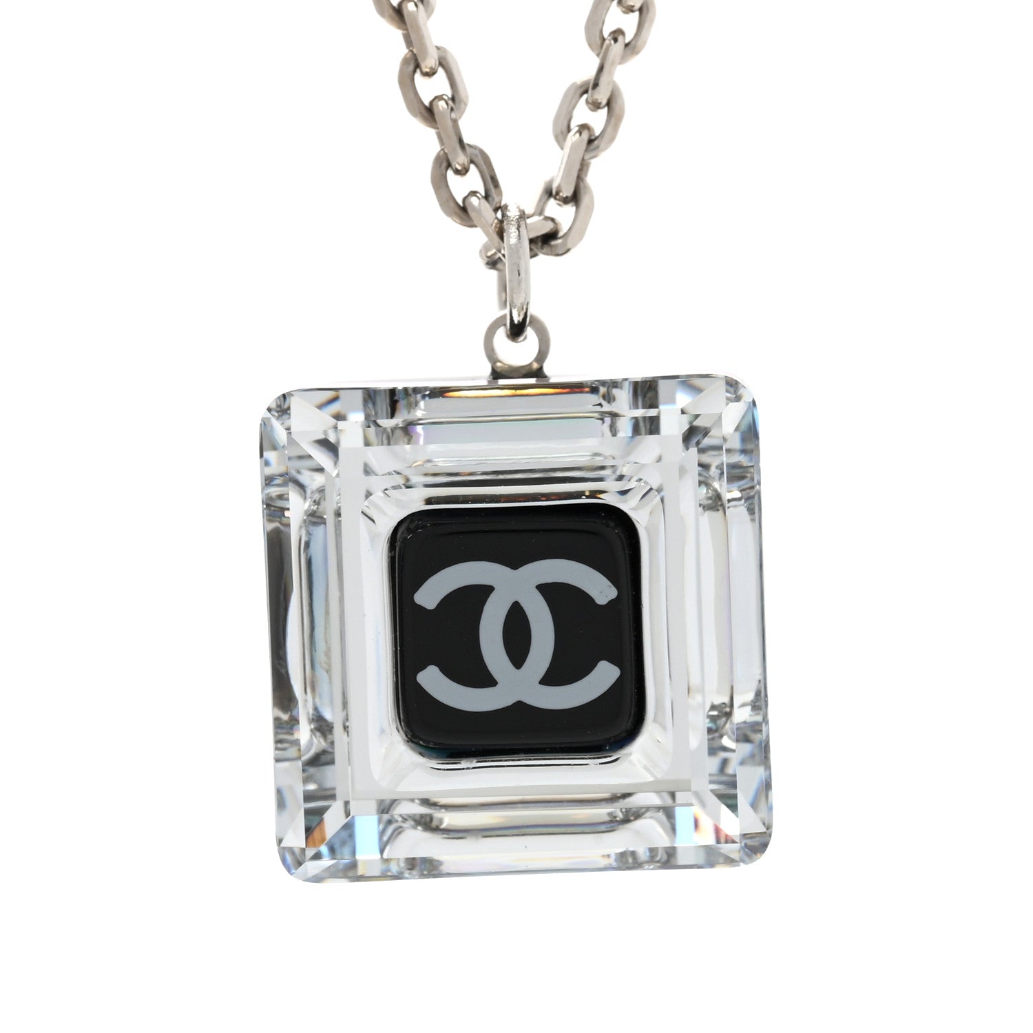 Chanel Lucite CC Square Charm Necklace 4 of 7