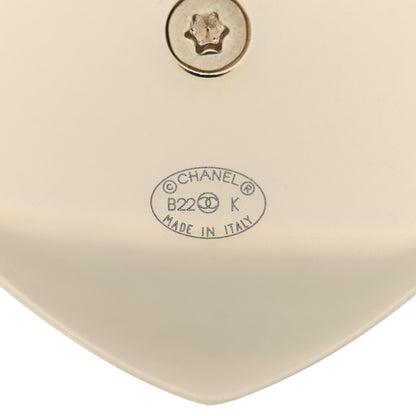 Chanel Tweed CC Heart Brooch Ivory Black Gold 3 of 3