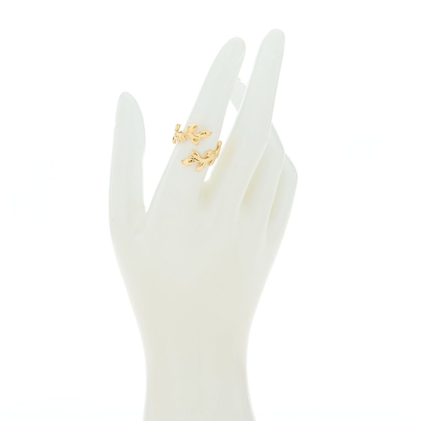 18K Yellow Gold Paloma Picasso Olive Leaf Bypass Ring 53 6.25