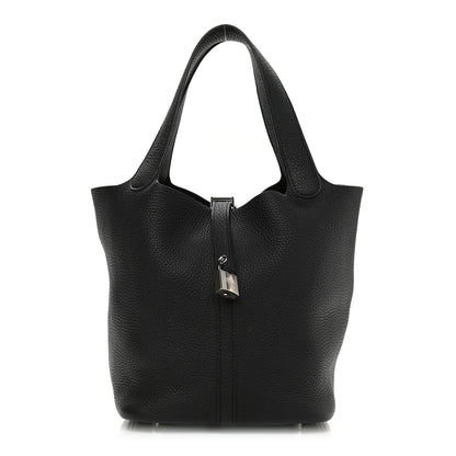 Hermes Taurillon Clemence Picotin Lock 22 MM Black 1 of 11