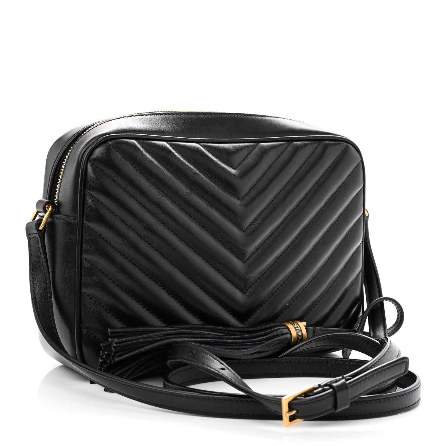 Saint Laurent Calfskin Matelasse Monogram Lou Camera Bag Black 3 of 10