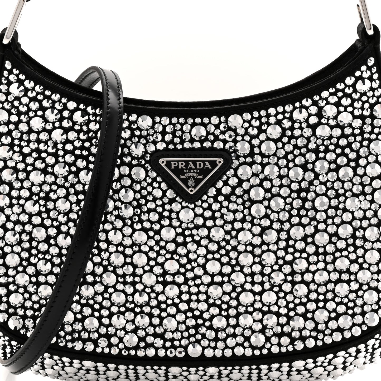 Satin Crystal Cleo Adjustable Strap Shoulder Bag Metal