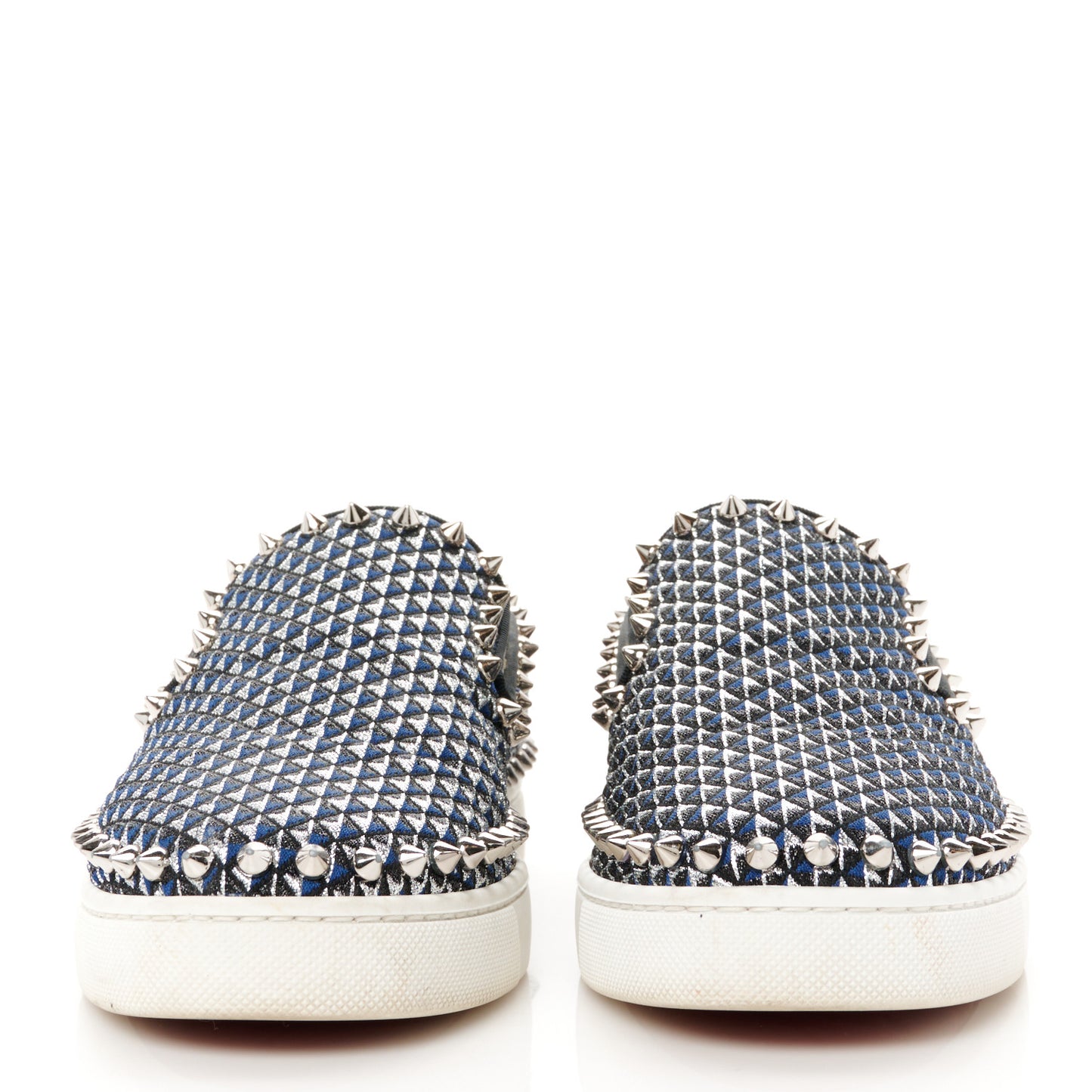 Glitter Pyramide Womens Pik Boat Flats 37 Navy Silver