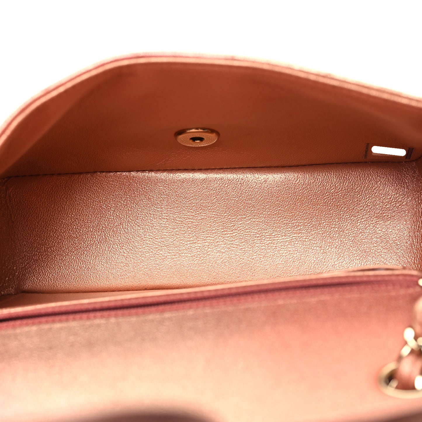 Metallic Lambskin Quilted Ombre Mini Rectangular Flap Pink