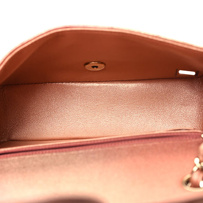 Chanel Metallic Lambskin Quilted Ombre Mini Rectangular Flap Pink 5 of 11