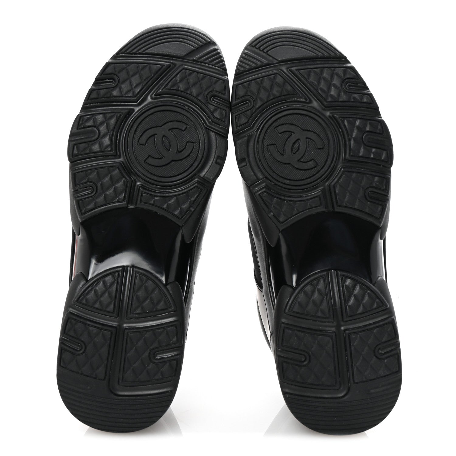 Chanel Lambskin Fabric CC Sneakers 39 Black 6 of 9