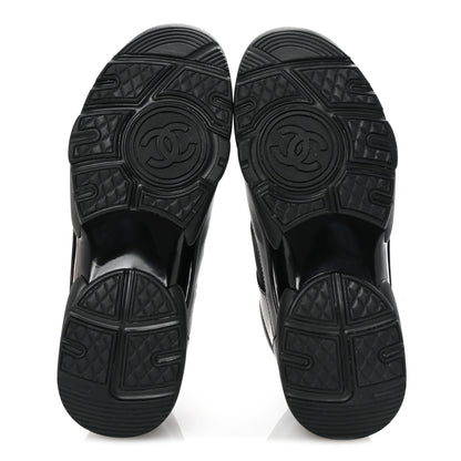 Chanel Lambskin Fabric CC Sneakers 39 Black 6 of 9