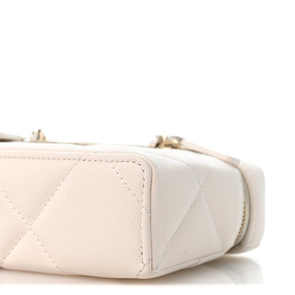 Chanel Caviar Quilted Top Handle Slim Vanity With Chain White 10 of 14