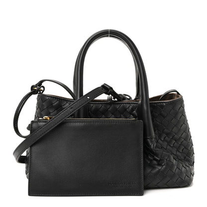 Bottega Veneta Calfskin Intrecciato Small Pinacoteca Tote Black Fondant 5 of 17