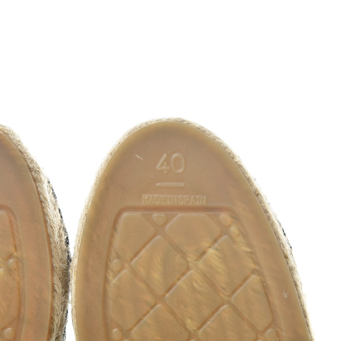 Lambskin Grosgrain Quilted CC Chain Espadrille Mules 40 Black