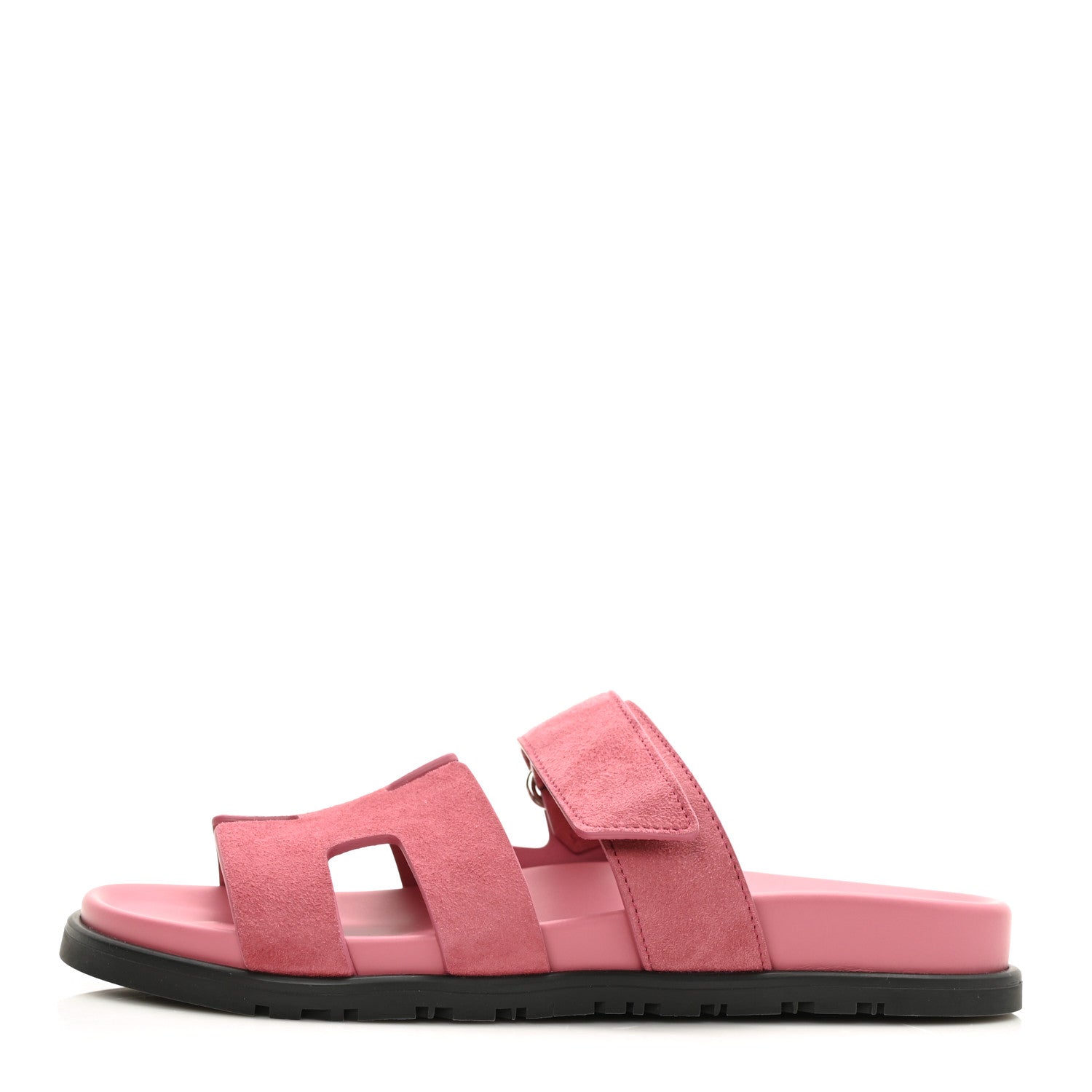 Hermes Suede Goatskin Womens Chypre Sandals 37 Rose Aphrodite 1 of 9