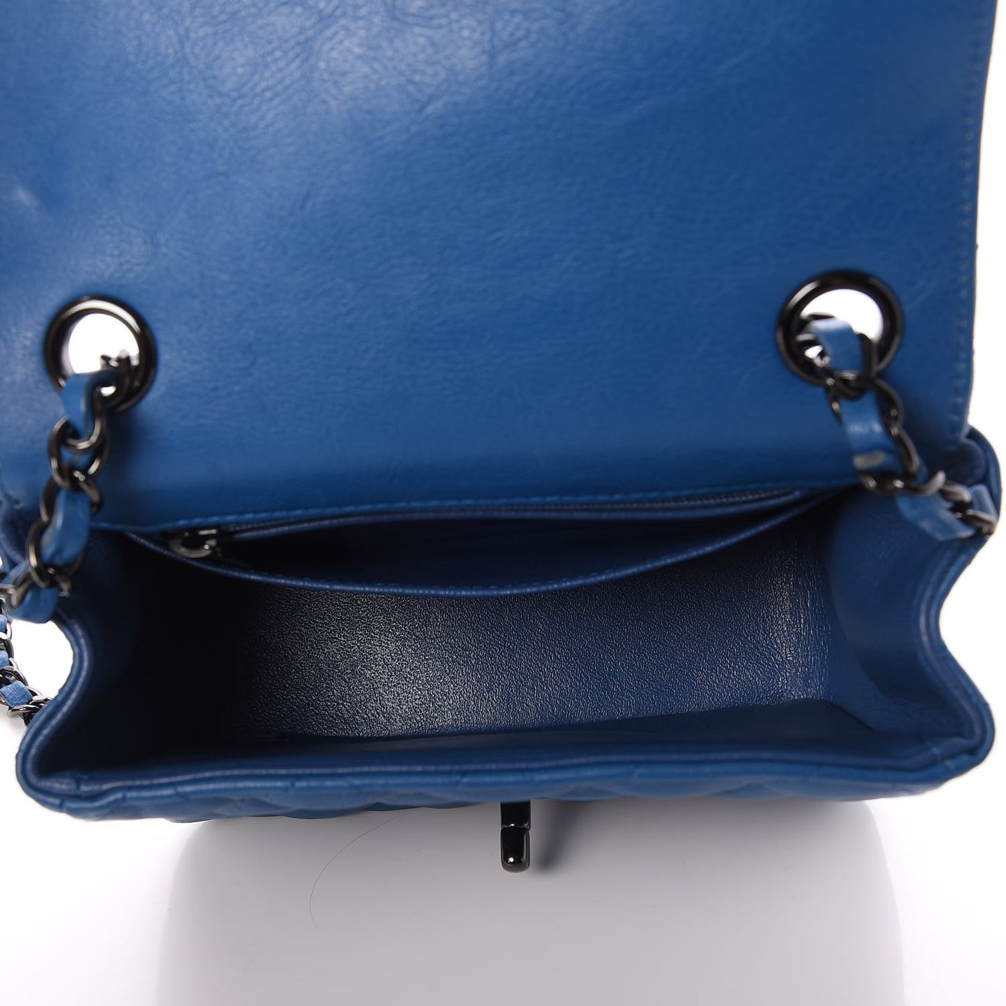 Calfskin Quilted Mini Square Flap Blue