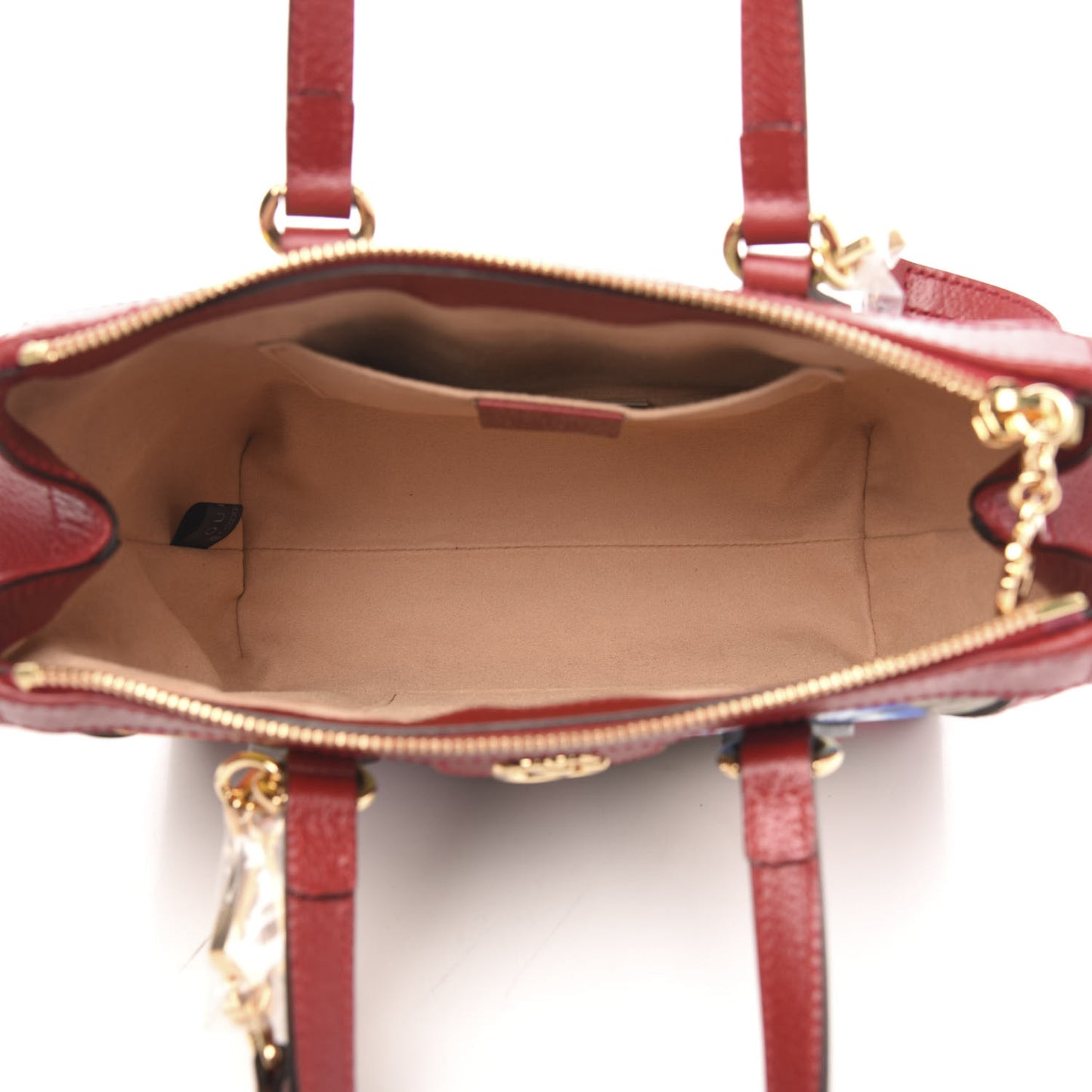 GG Supreme Monogram Flora Web Small Ophidia Tote Bag Red