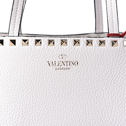 Valentino Garavani Grained Calfskin Rockstud Shoulder Tote Optic White 9 of 9