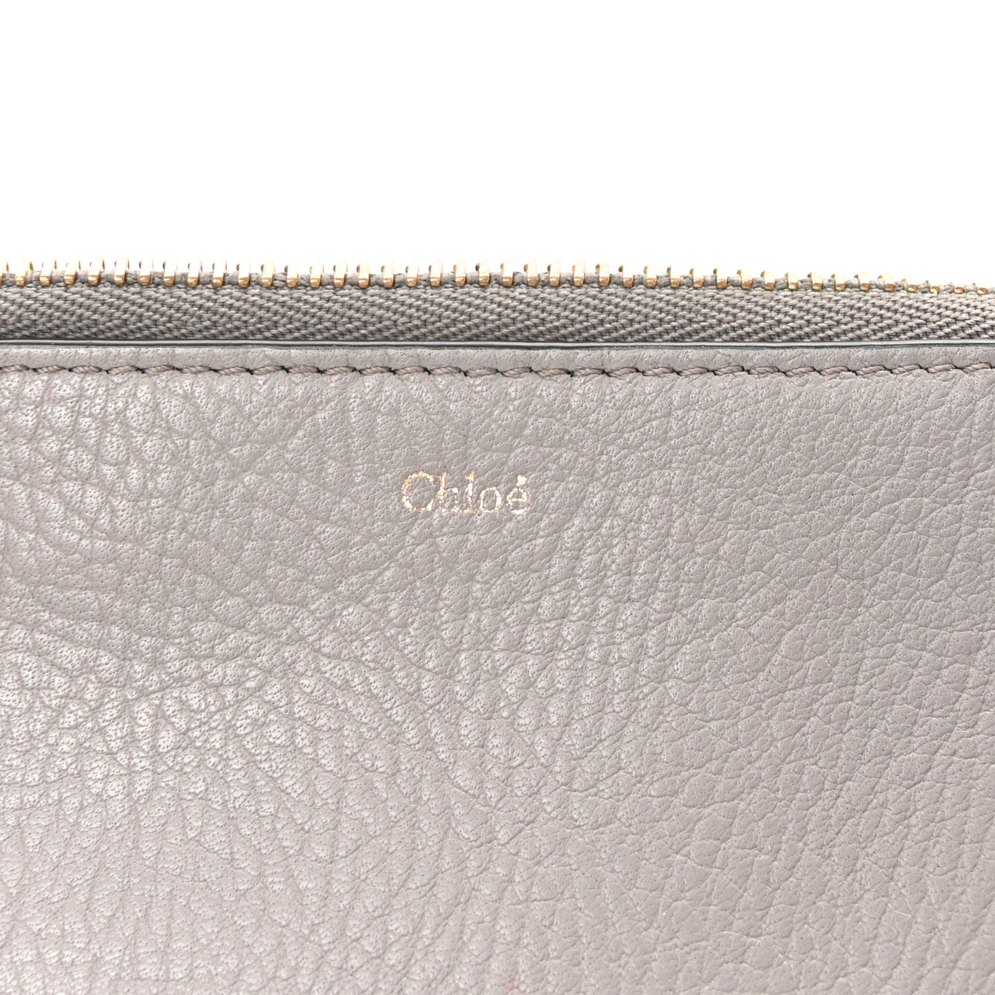 Grained Calfskin Alphabet Zip Card Holder Cashmere Grey