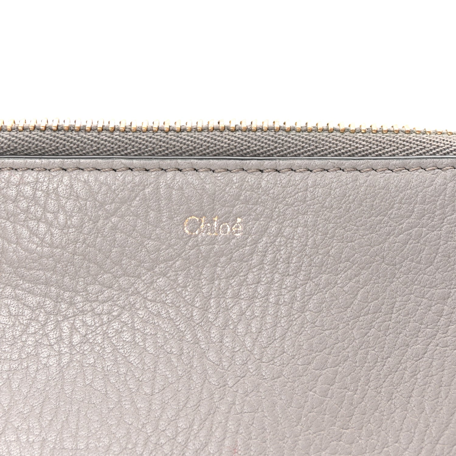 Chloe Grained Calfskin Alphabet Zip Card Holder Cashmere Grey 6 of 6
