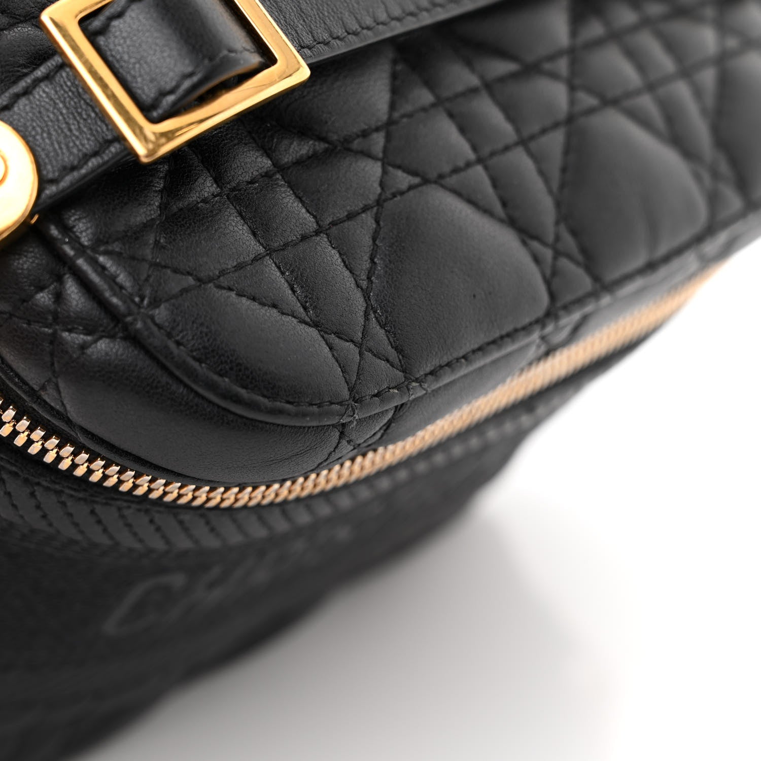 Christian Dior Lambskin Cannage Small Diortravel Vanity Case Black 11 of 12