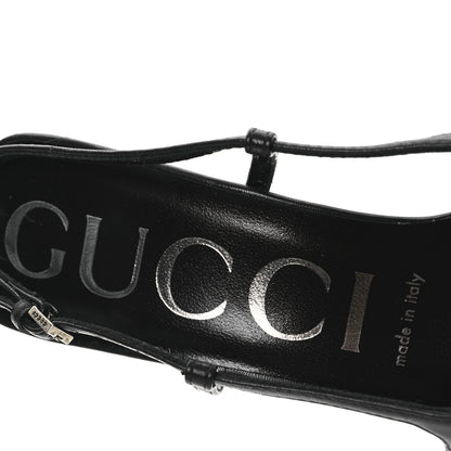 Gucci GG Monogram Malaga Kid Crystal Square G 75mm Slingback Pumps 37.5 Beige Blue 9 of 15